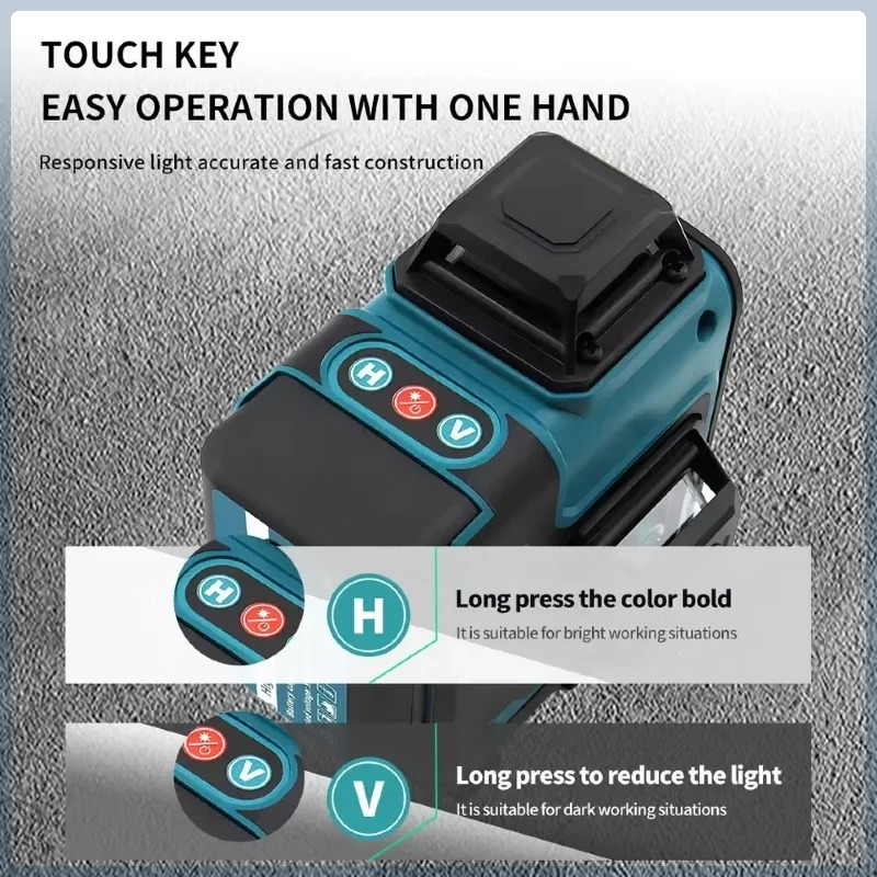 Laser Level 16 Lines 4D Green - Оригинальная батарея Makita Safe Multi-protection 18V,