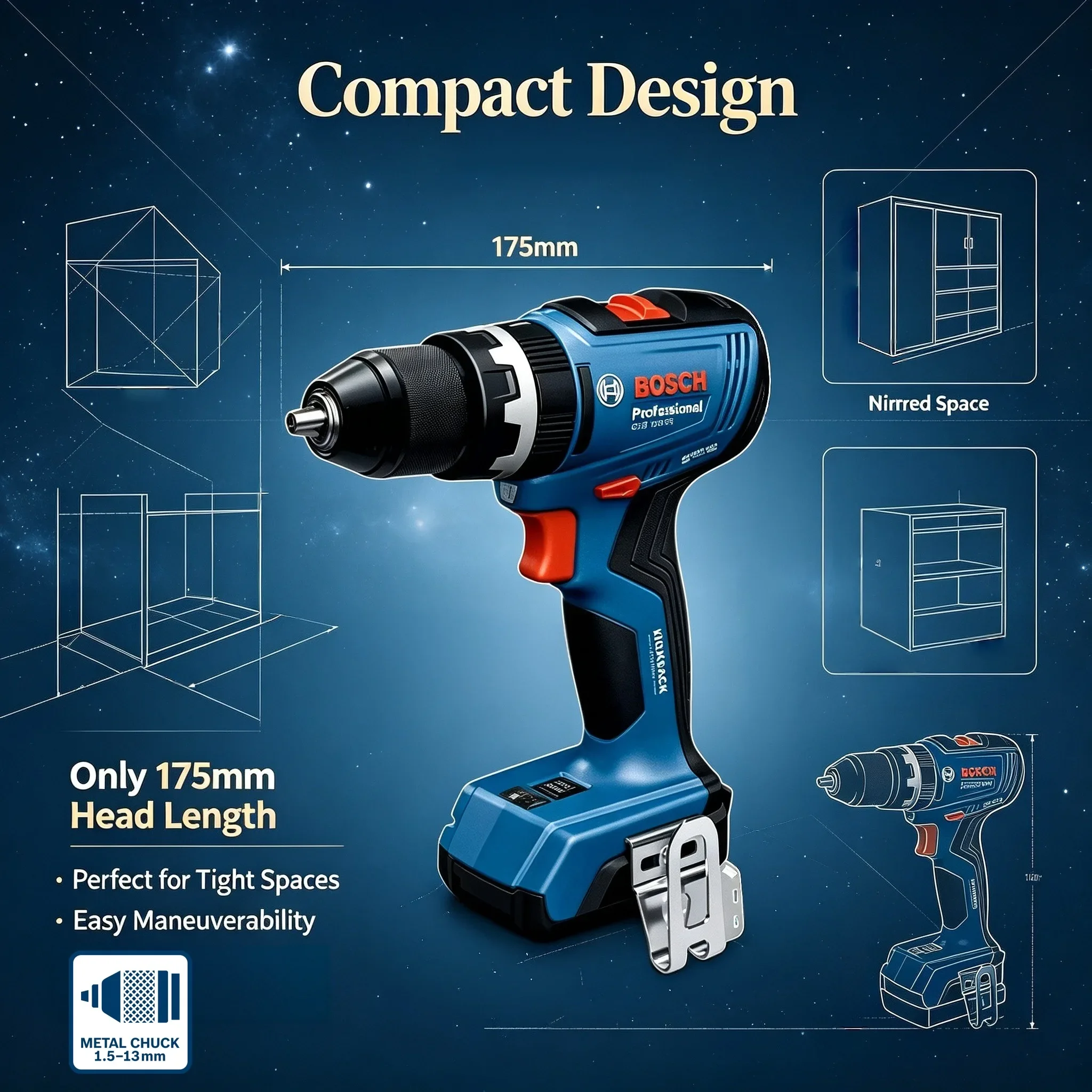 Brushless Cordless Electric Drill 18V - Бесщеточная аккумуляторная дрель-шуруповерт BOSCH GSB 18V-65.
