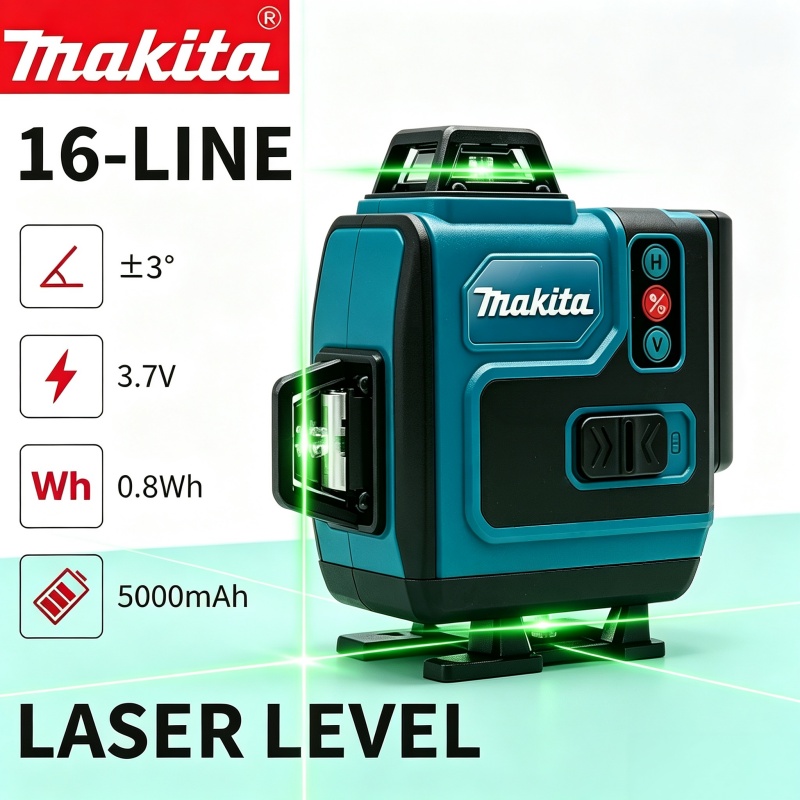 Laser Level 16 Lines 4D Green - Лазерный уровень Makita 4D с автовыравниванием,