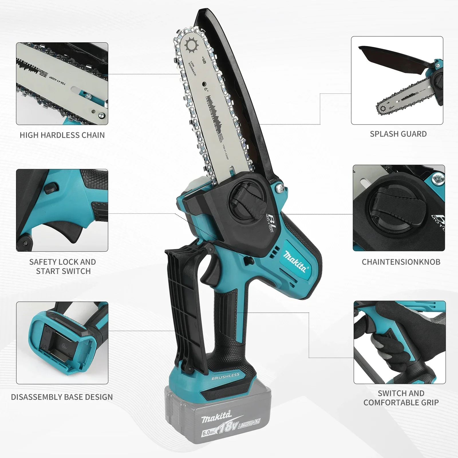 Электрическая цепная пила Maki – обзор и цена Mini Electric Chainsaw 6 Inch
