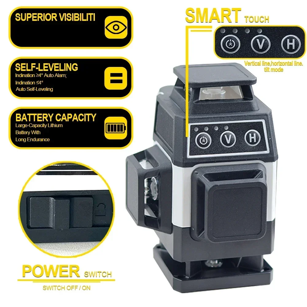 16-линейный лазерный нивелир 4 – обзор и цена Laser Level 16 Lines 4D Green