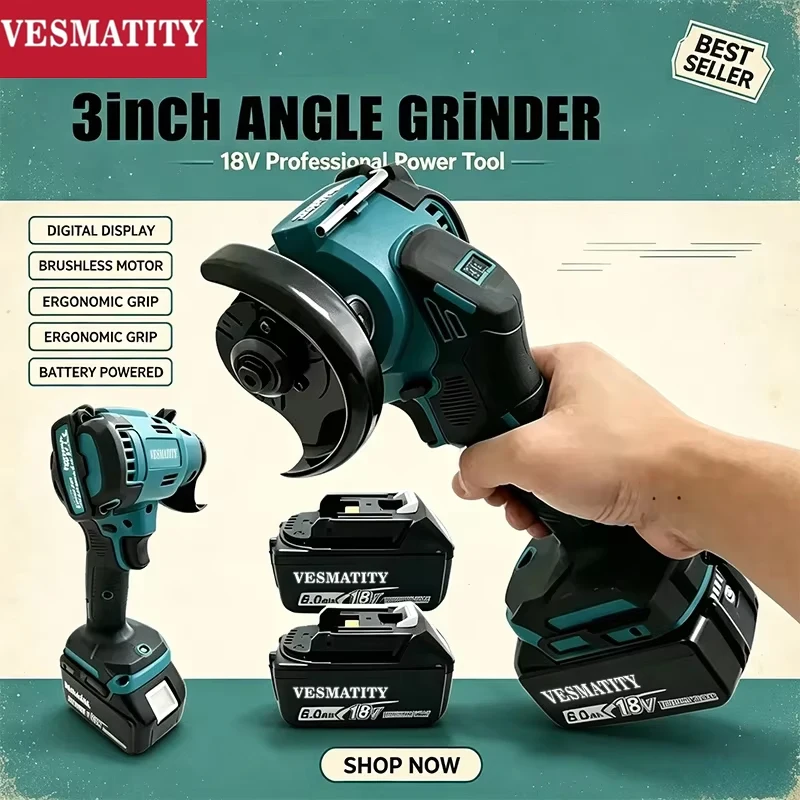 Цифровой дисплей, бесщеточная  – обзор и цена Brushless Angle Grinder Battery Powered