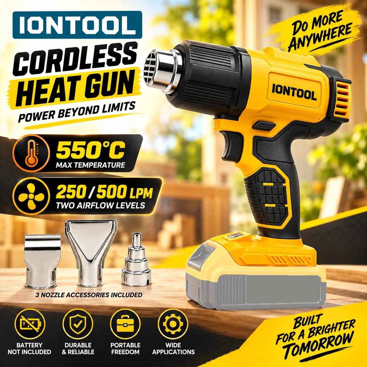 Беспроводной термофен IONTOOL  – обзор и цена Cordless Heat Gun For Shrink Tubing